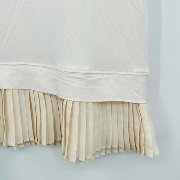LOGO by Lori Goldstein Drop Shoulder Knit Top Pleated Trim Cap Sleeve XXS 2XS - Picture 4 of 8